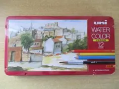 uni　ユニ　WATER COLOR　色鉛筆　12色　おまけ