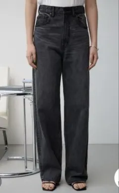 AZUL by moussy ハイウエストワイドデニム　Lサイズ