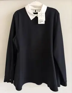 【新品タグ付】グリーンレーベル ペプラムブラウス ネイビー 2WAY