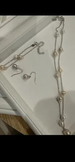 mal.レレレさん 淡水パール ネックレス＆イヤリング＆ブレスレット セット