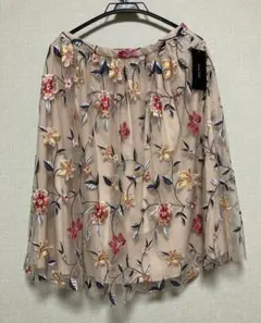 超お得！新品　ザラ　ZARA BASIC 花柄　刺繍　チュールスカート 未使用