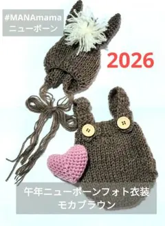 2026年午年コスプレニューボーンフォト0〜1ヶ月ハート付