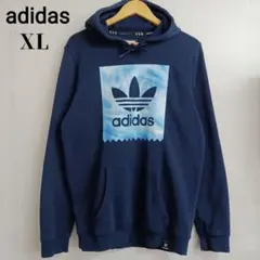 アディダスオリジナルス パーカー XL ネイビー ビッグロゴ