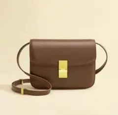 レザーショルダーバッグ　ブラウン