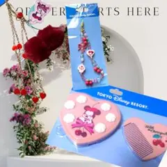 さくらんぼミニー 3点セット リップケース ミラーコーム スマホアクセサリー さくらんぼミニー 3点セット リップケース ミラーコーム スマホ