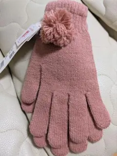 ユニクロ ヒートテックニットグローブ キッズ手袋 М/Ｌピンク 未使用