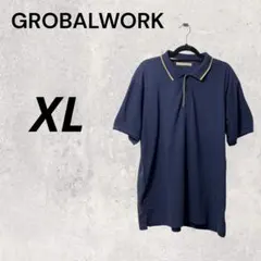 GROBALWORK ネイビー ポロシャツ XL 半袖 レギュラーフィット 夏のサムネイル