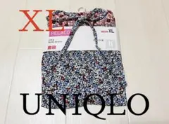 新品タグ付きユニクロレディースレーヨンリラコパンツルームウェア●ネイビー花柄XL