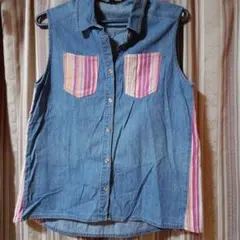 ノースリーブデニムシャツ