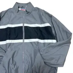 US古着 Champion ナイロンジャケット L グレー黒80s 90s