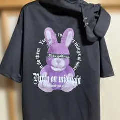 フード付きTシャツ　黒