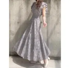 新品✨️GRL フラワーレースフリルスリーブワンピース
