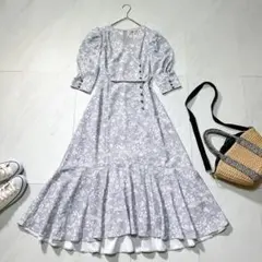 極美品✨ アプワイザーリッシェ フラワープリントフレアワンピース 洗える M