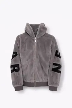 ビッグロゴ ボアフリースパーカー グレー フルジップ 130cm