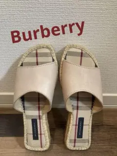 極美　Burberry サンダル　本革　ノバチェック　ベージュ　36 23㎝のサムネイル