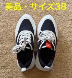 【Hermes’ 】ブラック/ホワイト ハイカットスニーカー　サイズ38のサムネイル
