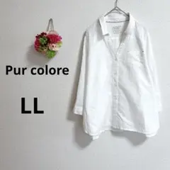a5934 Pur colore 七分袖　シャツ　ブラウス　コットン　LL