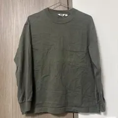 メンズ UNIQLO U 長袖カットソー Sサイズ カーキ