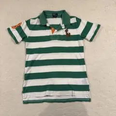 Polo by Ralph Lauren 緑白ストライプ ポロシャツ L