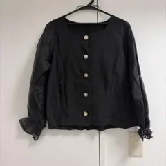 GRL グレイル　ブラック シースルーブラウス