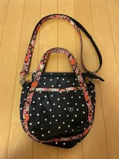 LeSportsac/レスポートサックドット柄フラワー柄ショルダー/ハンドバッグ