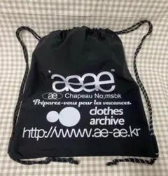 新品 大人気 aeae メッシュロゴ ジムサック リュック ブラック値下げ不可