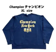 Champion チャンピオン スウェット トレーナー ネイビーXLセンターロゴ