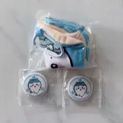 ちいかわ ハチワレ ダイカットポーチ くら寿司 コラボ 缶バッジ