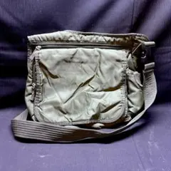 ▽Kd左1046 オールド ユニクロ 80年代？ カーキ色 ショルダーバッグ