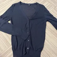 UNIQLOユニクロ　Vネックカーディガン紺　UVカットM