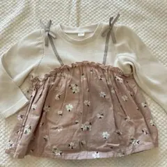 ワッフルドッキングフレア長袖Tシャツ★90センチ