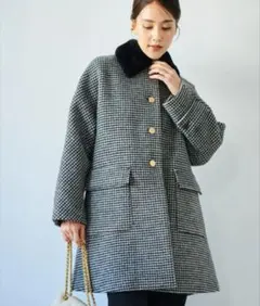 【新品・未使用】ロペROPEの千鳥格子コート