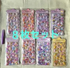3Dぷくぷくキャラクターシール8枚セット ＋ピンセット付き