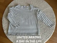 UNITED ARROWSボーダーカットソー ホワイト/グリーン