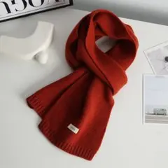 マフラー ウール100% レディース レッド 防寒 韓国 ショール 厚手