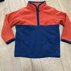 UNIQLO ハーフジップ　フリースジャケット 110 オレンジ/ネイビー