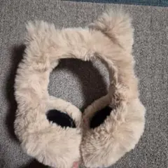 猫耳デザイン ベージュ イヤーマフ