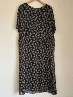 COMME CA ISM コムサイズム ☆ ベイスリー柄ロングワンピース 黒