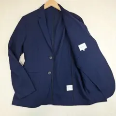 タケオキクチ　シアサッカー　テーラードジャケット　ネイビーブラック　L