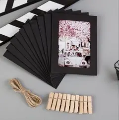 ペーパーフォトフレーム　ウェルカムスペース　結婚式　パーティ　披露宴　麻ロープ