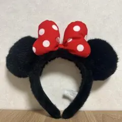 正規品　ミニーマウス カチューシャ 黒 赤 水玉