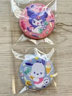 サンリオ刺繍缶バッジ　クロミ　ポチャッコ