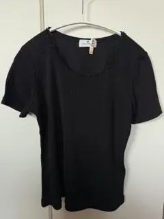 courrèges ブラック 半袖Tシャツ 38