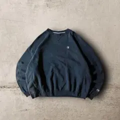 90s Champion前Vソリッドスウェットワンポイント刺繍ロゴCBOY2XL