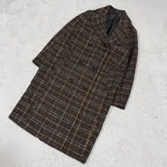 ジーユー きれいめ レトロ感 クラシック チェック ダブル チェスターコート S