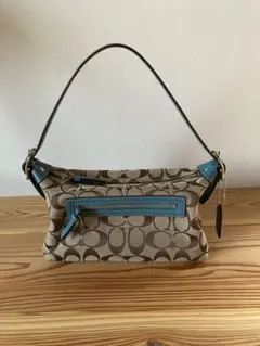 Coach ショルダーバッグ ベージュ/青
