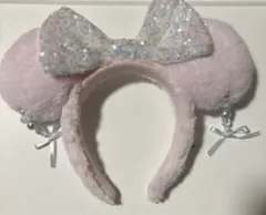 ディズニー カチューシャ ミニー ピンク イヤリング　スパンコール