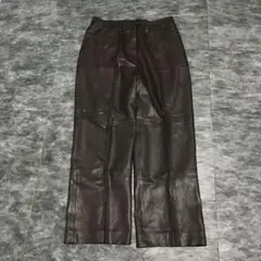 フェイクレザーパンツ ブラウン レディースL 11号 Y2K
