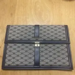 レトロ　 クラッチバッグ ネイビー