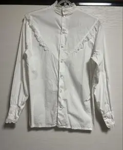 ☆最終価格☆ MIYAKO フリル付きホワイトシャツ M 古着
